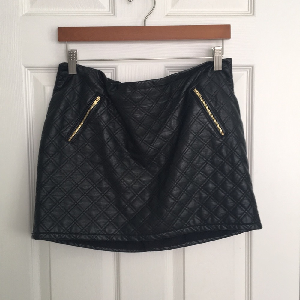 quilted leather skirt